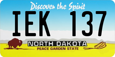 ND license plate IEK137