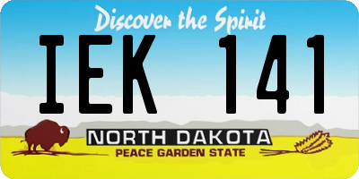 ND license plate IEK141