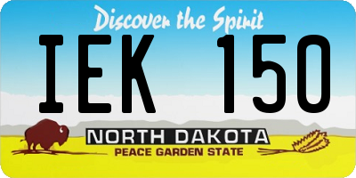 ND license plate IEK150