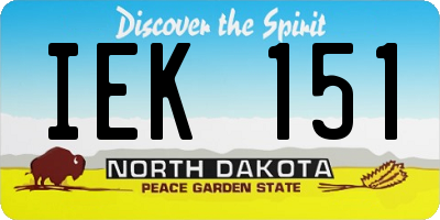 ND license plate IEK151