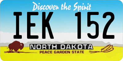 ND license plate IEK152