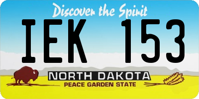 ND license plate IEK153