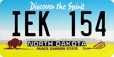 ND license plate IEK154