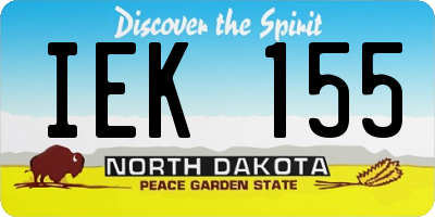 ND license plate IEK155