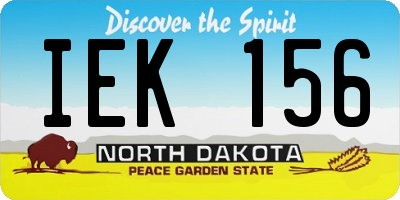 ND license plate IEK156