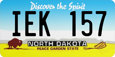 ND license plate IEK157
