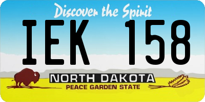ND license plate IEK158