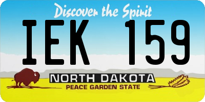 ND license plate IEK159