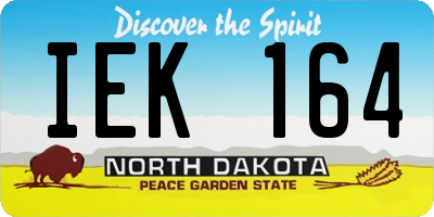 ND license plate IEK164