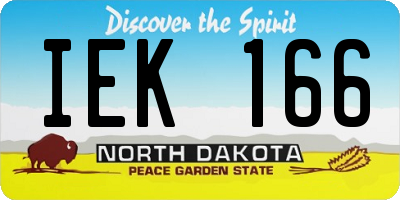 ND license plate IEK166