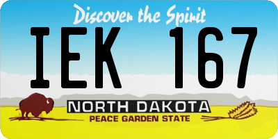 ND license plate IEK167