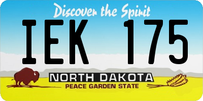 ND license plate IEK175