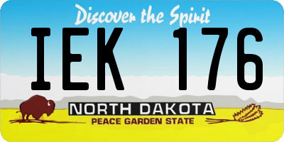 ND license plate IEK176