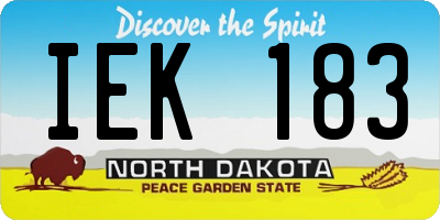 ND license plate IEK183