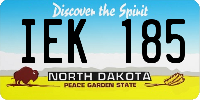 ND license plate IEK185