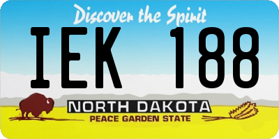 ND license plate IEK188