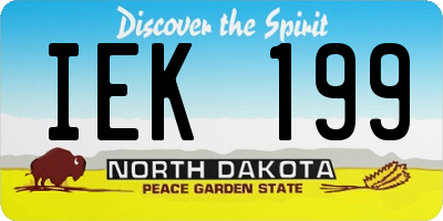 ND license plate IEK199