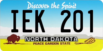 ND license plate IEK201