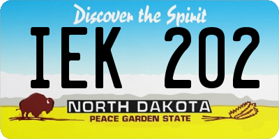 ND license plate IEK202