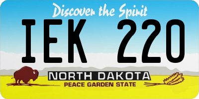 ND license plate IEK220