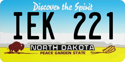 ND license plate IEK221