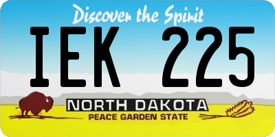 ND license plate IEK225