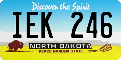 ND license plate IEK246