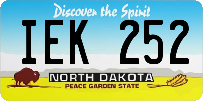 ND license plate IEK252