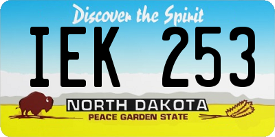 ND license plate IEK253