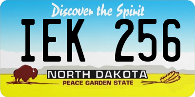 ND license plate IEK256