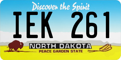 ND license plate IEK261