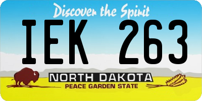 ND license plate IEK263