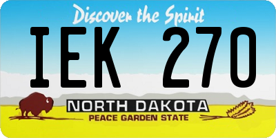 ND license plate IEK270