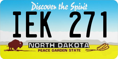ND license plate IEK271