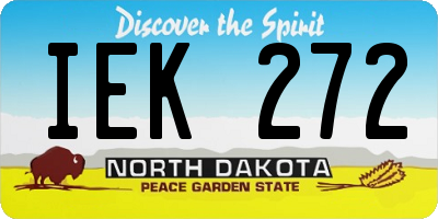 ND license plate IEK272