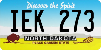 ND license plate IEK273
