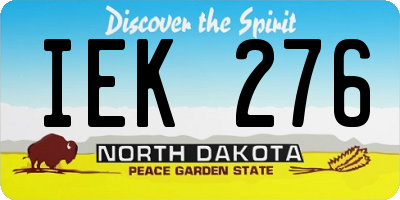 ND license plate IEK276