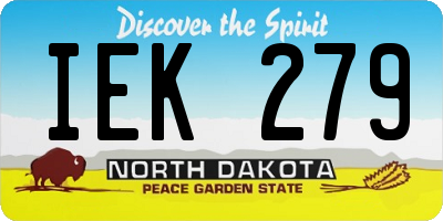 ND license plate IEK279