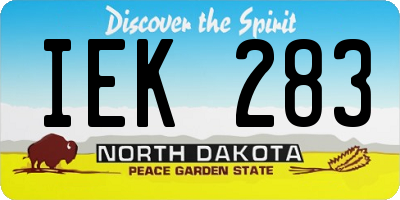 ND license plate IEK283