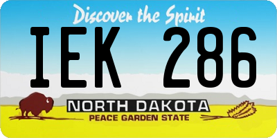 ND license plate IEK286