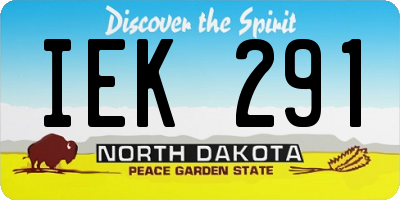 ND license plate IEK291