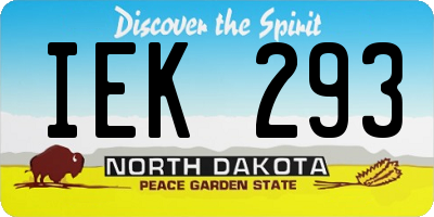 ND license plate IEK293