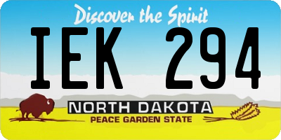 ND license plate IEK294