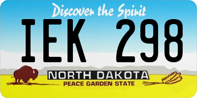 ND license plate IEK298