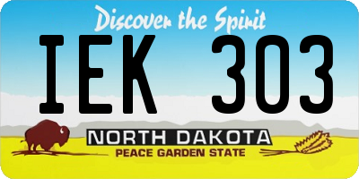 ND license plate IEK303