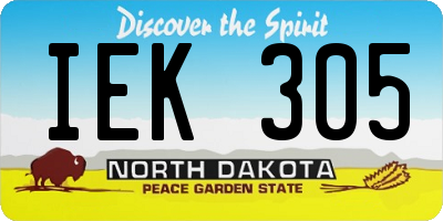 ND license plate IEK305