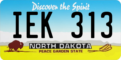 ND license plate IEK313