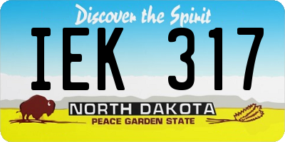 ND license plate IEK317