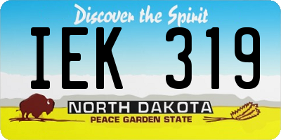 ND license plate IEK319