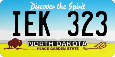 ND license plate IEK323